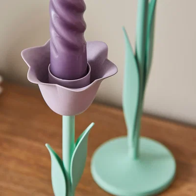 Dunelm Set of 2 Tulip Candlestick Holders