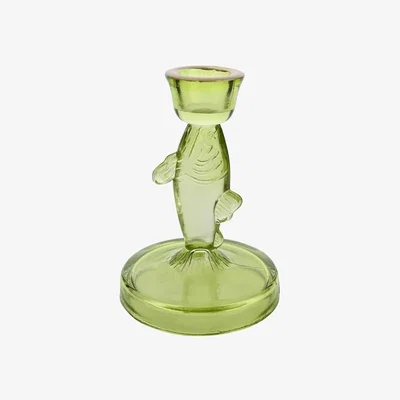 Dunelm Hestia Glass Fish Shaped Candle Holder
