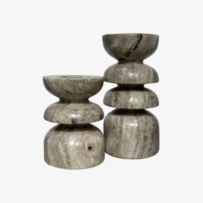 Dunelm Azuaga Marble Tealight Candlestick Holder