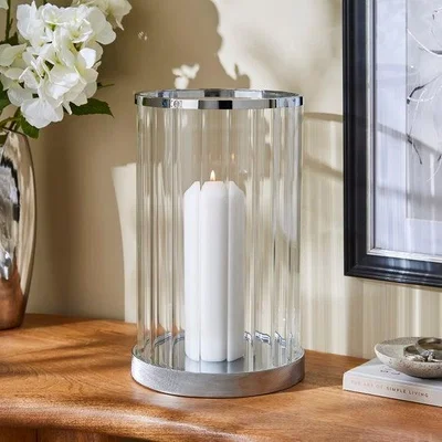 Dunelm Hotel Chrome Hurricane Candle Holder