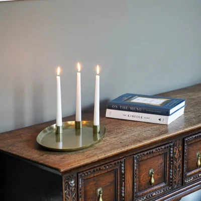 Dunelm Champagne Gold Oval Metal Magnetic Candle Holders Gold