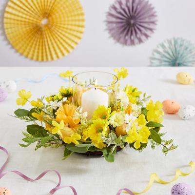 Dunelm Artificial Daffodil Easter Candle Holder Yellow