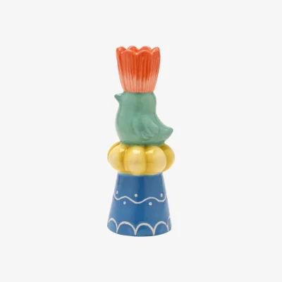 Dunelm Hestia Bird & Orange Flower Candlestick Holder