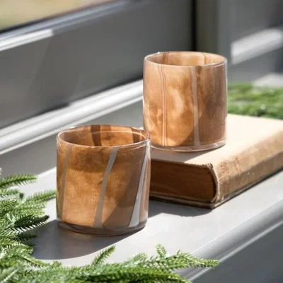 Dunelm Set of 2 Candy Cane Inspired Tealight Holders