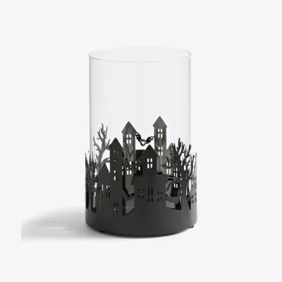 Dunelm Metal Candle Holder with Glass Cloche