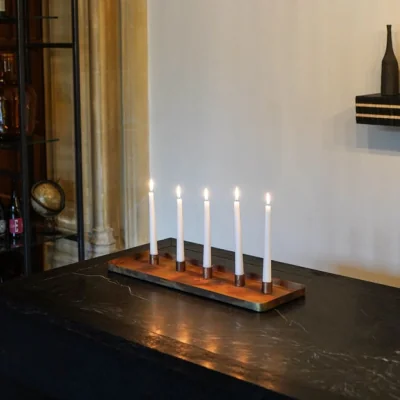 Dunelm Copper Rectangle Metal Magnetic Candle Holders Copper