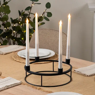 Dunelm Round Candlestick Holder Centrepiece Grey