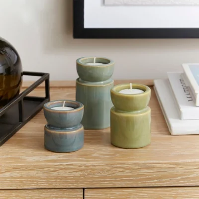 Dunelm Set of 3 Taper Tealight Candle Holders