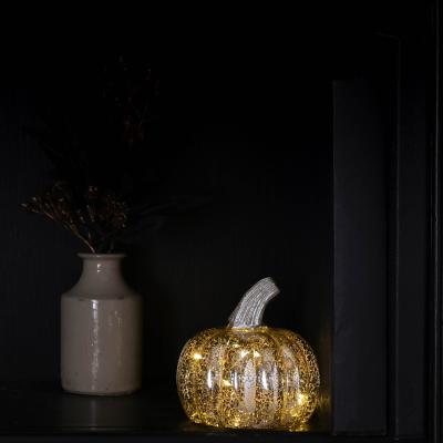Dunelm Silver Pumpkin LED Lantern Silver