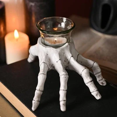 Dunelm Hocus Pocus Skeleton Hand Tealight Holder