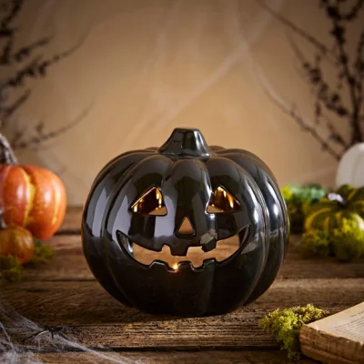 Dunelm Gloss Large Ceramic Pumpkin Candle Holder