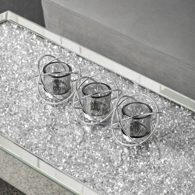 Dunelm Hestia Glass Triple Smoke Tea Light Holder
