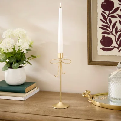 Dunelm Twisted Bow Metal Candlestick Holder