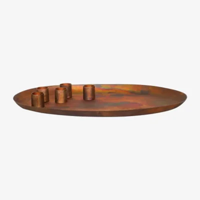 Dunelm Copper Oval Metal Magnetic Candle Holders Copper