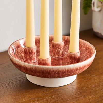 Dunelm Churchgate Reactive Glaze Terracotta Multi Candlestick Holder