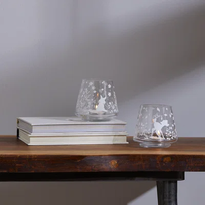 Dunelm Set of 2 Disney Bambi Glass Candle Holders
