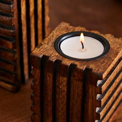 Dunelm Bryant Set of 3 Mango Wood Tealight Holders