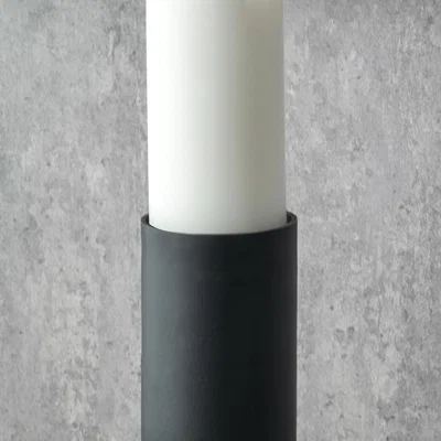 Dunelm Matt Black Pillar Candle Holder