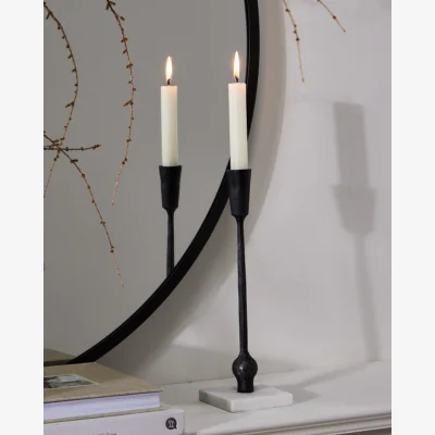Dibor Square Marble Base Black Candle Holder