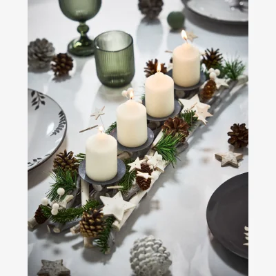 Dibor Winter Pinecone Forest Candlestick Holder