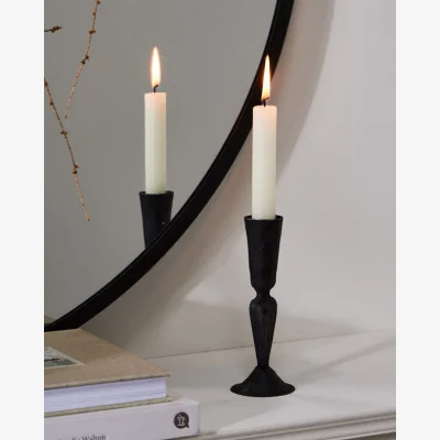 Dibor Black Fluted Candle Stick