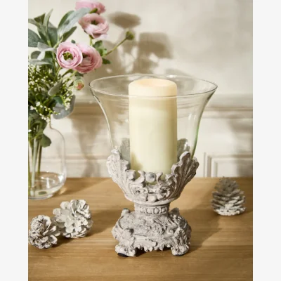 Dibor Antique Style Ornate Hurricane Candle Holder