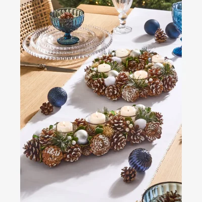 Dibor Silver Christmas Candle Holder Collection