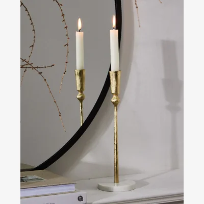 Dibor Round Marble Base Gold Candle Holder