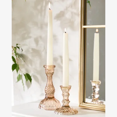 Dibor Amber Glass Candlestick