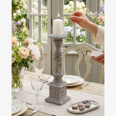 Dibor Stone Pillar Candle Holder