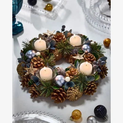 Dibor Moonlight Blue Round Tealight Holder