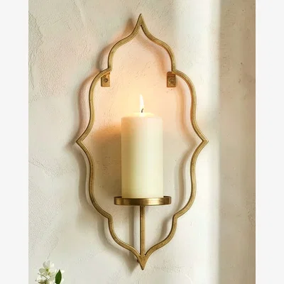 Dibor Gold Wall Mounted Candle Holder