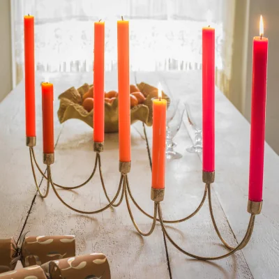Graham & Green Gold Wave Candle Holder