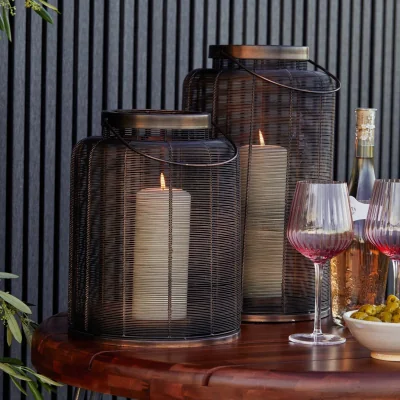 Habitat Ivyline 40cm Hampton Copper Woven Metal Lantern
