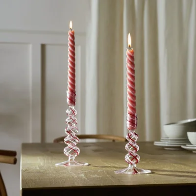 Habitat Habitat Swirled Glass Small Candle Stick