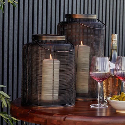 Habitat Ivyline 31cm Hampton Copper Woven Metal Lantern