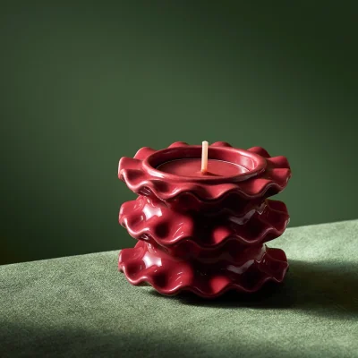 Habitat Habitat Wavy Red Tealight Holder