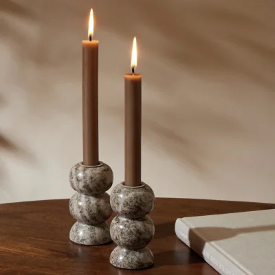 Habitat Habitat Marble Candle Holders - Set of 2