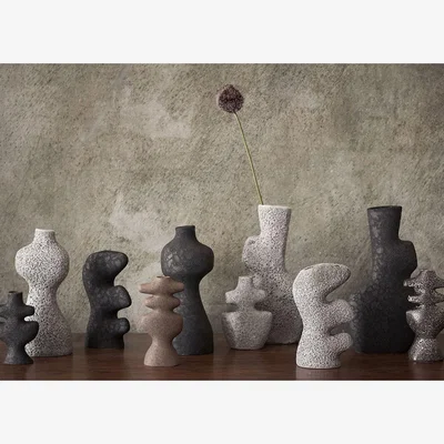 Heal's ferm LIVING Yara Candle Holder Grey Pumice Medium