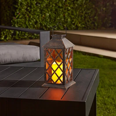 Homebase The Solar Company Lattice Candle Lantern