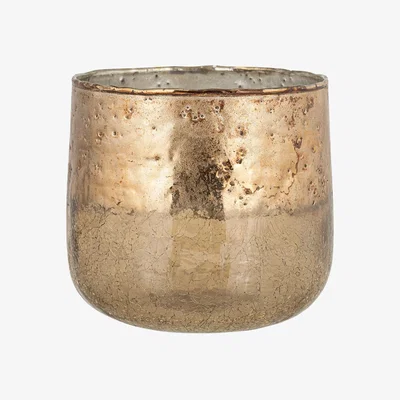 John Lewis nkuku Konara Tealight Candle Holder, Copper Smoke, Medium