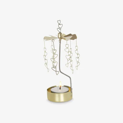 John Lewis Pluto Produkter Hearts Spinner Tealight Candle Holder, Gold