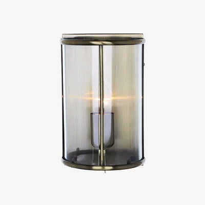 John Lewis Impex Orly Half Lantern Wall Light, Antique Brass