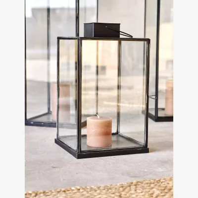 John Lewis Nkuku Sia Lantern Candle Holder, Antique Black