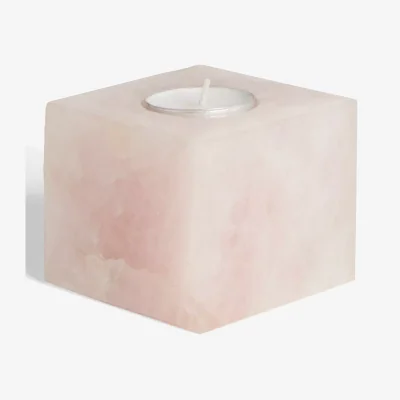 John Lewis John Lewis & Partners Rose Quartz Crystal Tealight Candle Holder