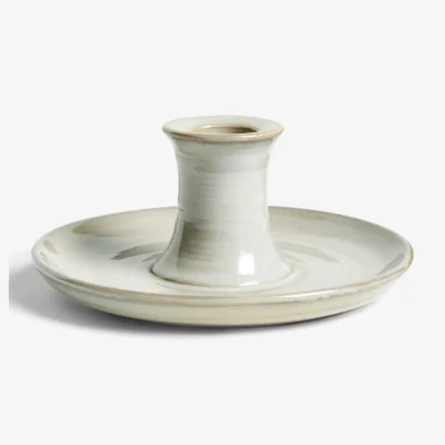 John Lewis John Lewis Simplicity Dish Candle Holder, Grey