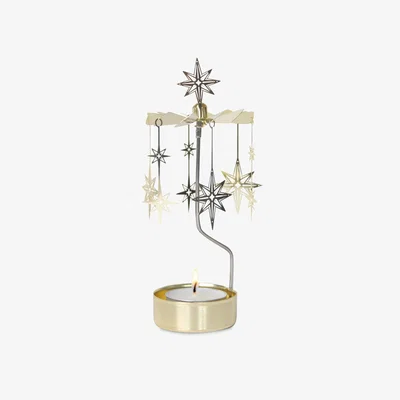 John Lewis Pluto Produkter North Star Spinner Tealight Candle Holder, Gold