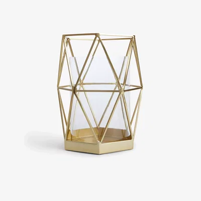 John Lewis John Lewis & Partners Geo Hurricane Candle Holder, H24 cm