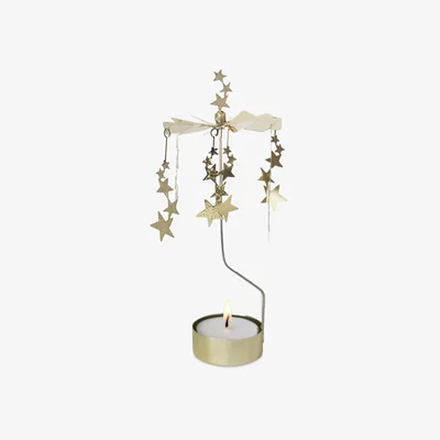 John Lewis Pluto Produkter Christmas Star Spinner Tealight Candle Holder, Gold
