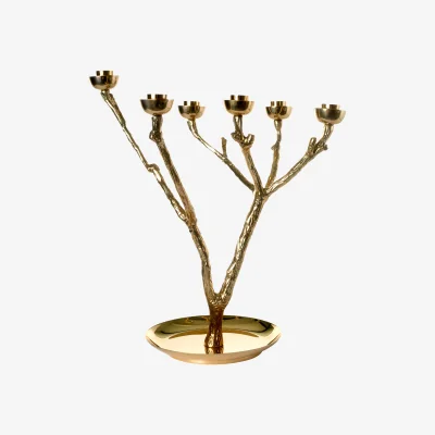 John Lewis pols potten Twiggy Candle Holder Stand, Gold